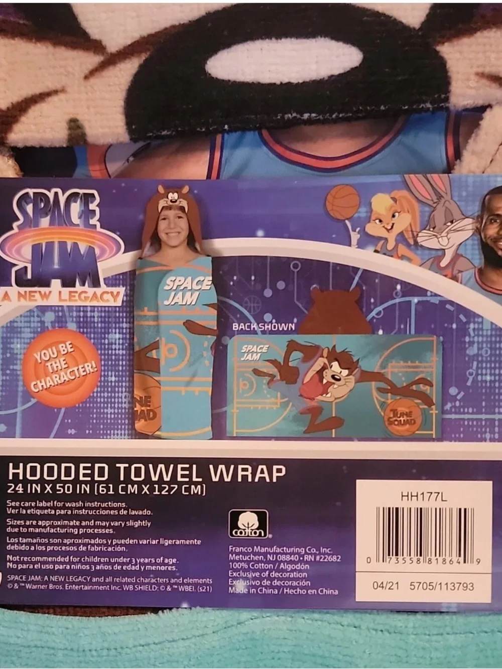Tasmanian Devil Bath Hooded Towel Wrap 24x50